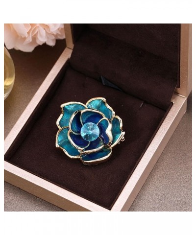 Elegant Camellia Flower Brooch,Vintage Badges Lapel Pin Enamel Flower Brooch for Ladies Banquet Wedding Party Birthday Jewelr...