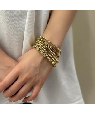 Gold Bracelets for Women 14K Gold Plated Stackable Bracelet Delicate Stackable Gold Bead Bracelet for Girls Gold bead 7pcs $7...