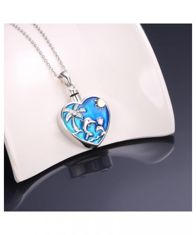 Pendant Urn Necklace for Ashes 925 Sterling Silver Cremation Pendant Memorial Jewelry for Women Dolphin $25.36 Pendants