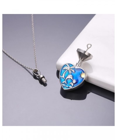 Pendant Urn Necklace for Ashes 925 Sterling Silver Cremation Pendant Memorial Jewelry for Women Dolphin $25.36 Pendants