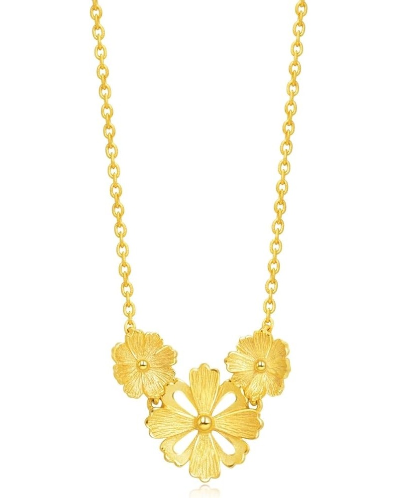 Cultural Blessings 999.9 24K Solid Gold Price-by-Weight Gold Gesar Flowers Necklace for Women and Wedding Occasions 88235N Ap...