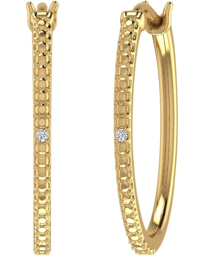 925 Sterling Silver or in 18K Yellow Gold over Sterling Silver Diamond Hoop Earrings (0.02 Carat) Yellow Gold Plated Silver $...