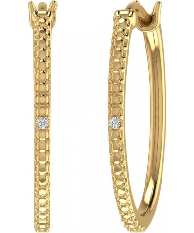 925 Sterling Silver or in 18K Yellow Gold over Sterling Silver Diamond Hoop Earrings (0.02 Carat) Yellow Gold Plated Silver $...