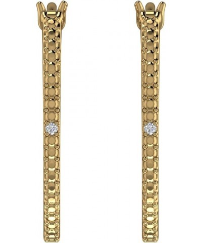 925 Sterling Silver or in 18K Yellow Gold over Sterling Silver Diamond Hoop Earrings (0.02 Carat) Yellow Gold Plated Silver $...