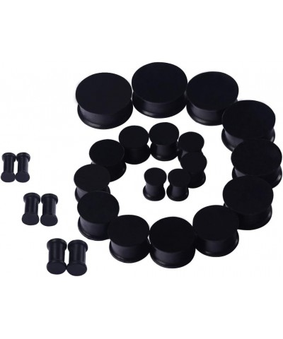 24pcs 6G-15/16 inch Luminous Saddle Silicone Double Flared Ear Plugs Kit Ear Stretching Set Black $10.63 Men's Jewelry