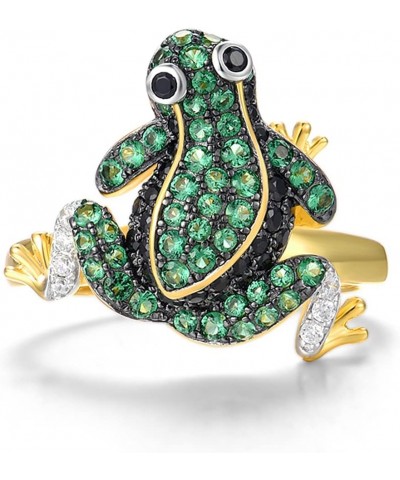 925 Sterling Silver Frog Gold Plated Cute Summer Animal Rings $17.91 Rings