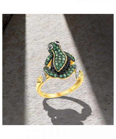 925 Sterling Silver Frog Gold Plated Cute Summer Animal Rings $17.91 Rings