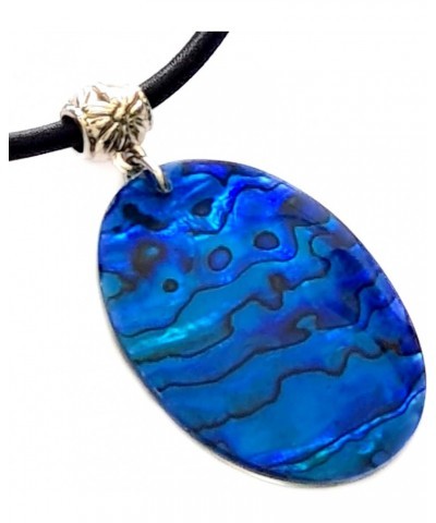 Natural Abalone Necklace for Women Men Girls Adjustable Beads Cord Blue Shell Pendant Handmade Jewelry AA427 $13.19 Necklaces