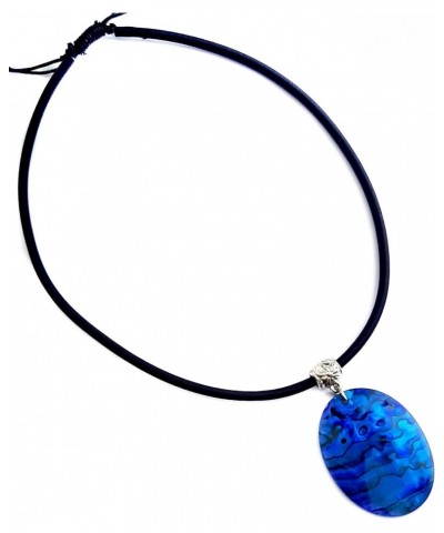 Natural Abalone Necklace for Women Men Girls Adjustable Beads Cord Blue Shell Pendant Handmade Jewelry AA427 $13.19 Necklaces