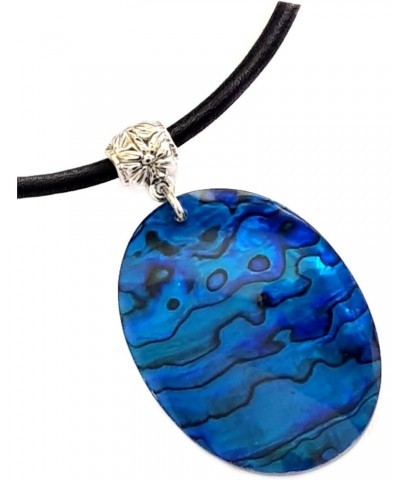 Natural Abalone Necklace for Women Men Girls Adjustable Beads Cord Blue Shell Pendant Handmade Jewelry AA427 $13.19 Necklaces