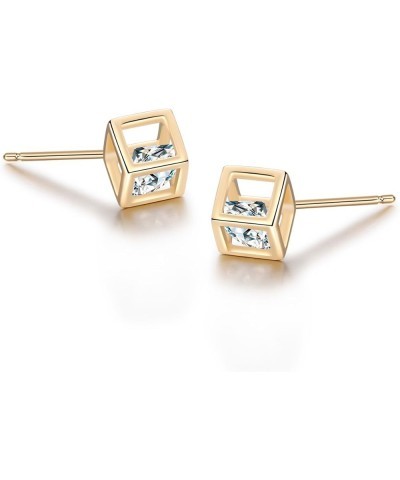 18K Gold Plated/White Gold Plated 925 Sterling Silver Stud Earrings For Women yellow-gold-plated-silver $7.27 Earrings