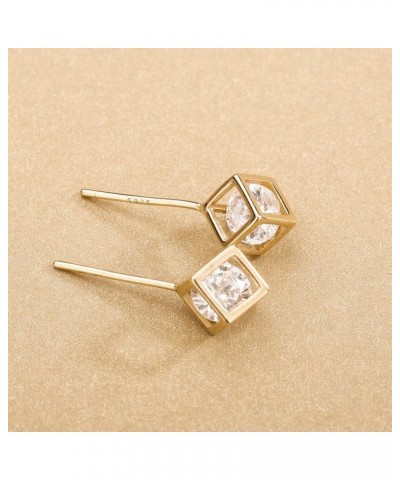 18K Gold Plated/White Gold Plated 925 Sterling Silver Stud Earrings For Women yellow-gold-plated-silver $7.27 Earrings