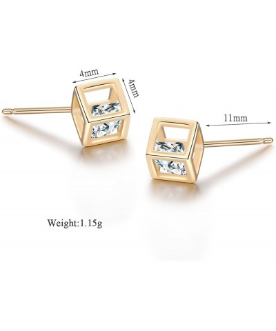 18K Gold Plated/White Gold Plated 925 Sterling Silver Stud Earrings For Women yellow-gold-plated-silver $7.27 Earrings