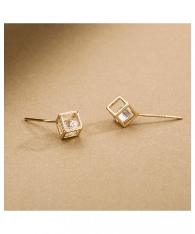 18K Gold Plated/White Gold Plated 925 Sterling Silver Stud Earrings For Women yellow-gold-plated-silver $7.27 Earrings