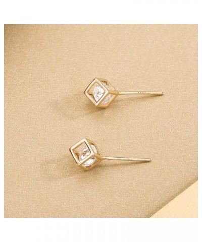 18K Gold Plated/White Gold Plated 925 Sterling Silver Stud Earrings For Women yellow-gold-plated-silver $7.27 Earrings