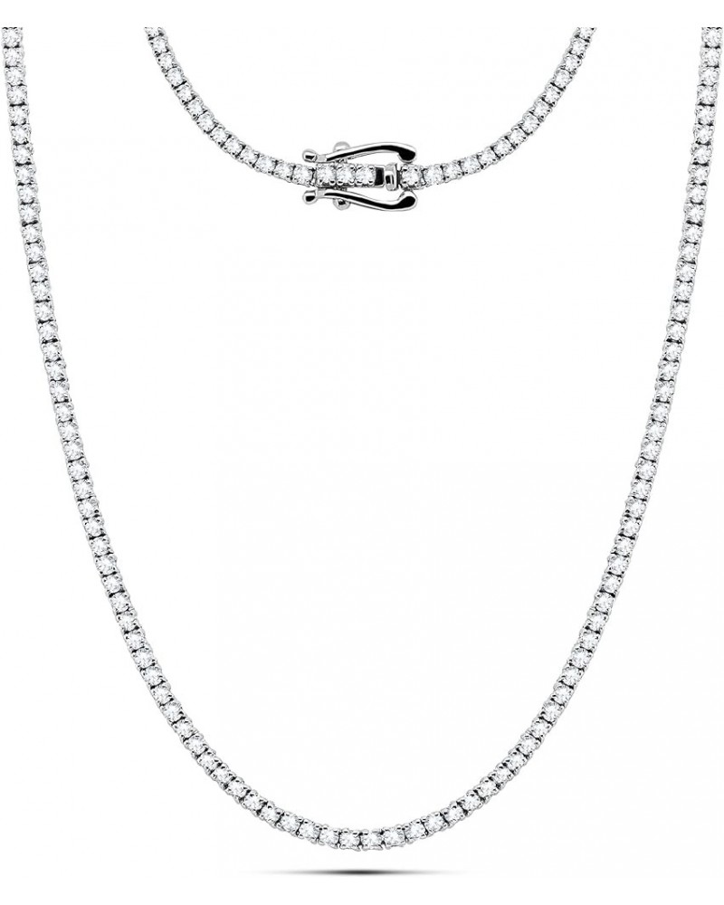 4.50 Carat Lab Grown Diamond Tennis Necklace In 14K Gold With Certified Diamond For Men's & Women's (Diamond Clarity- VS-SI &...