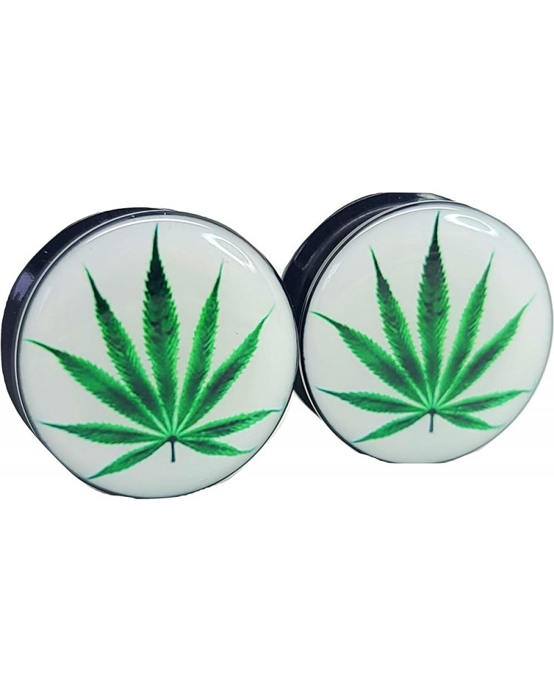 Pot Leaf Ear Plugs - Acrylic Screw-On - 10 Sizes Pair* 5/8" (16mm) $9.87 Body Jewelry