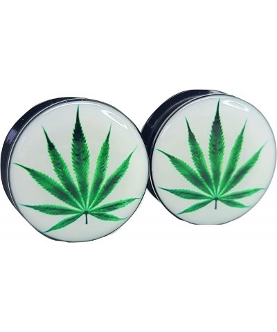 Pot Leaf Ear Plugs - Acrylic Screw-On - 10 Sizes Pair* 5/8" (16mm) $9.87 Body Jewelry