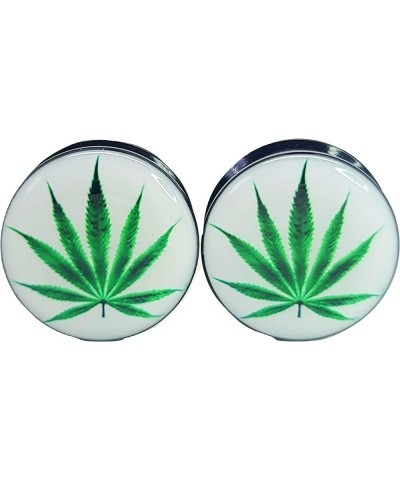 Pot Leaf Ear Plugs - Acrylic Screw-On - 10 Sizes Pair* 5/8" (16mm) $9.87 Body Jewelry