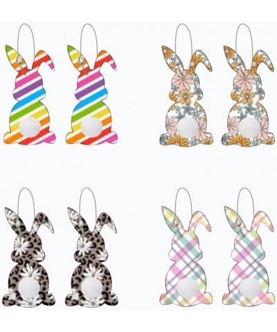 4 Pairs Easter Earrings for Women Acrylic Easter Bunny Earrings Cute Easter Egg Earrings Carrot Rabbit Earrings Easter Access...