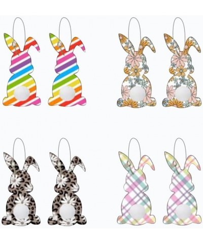 4 Pairs Easter Earrings for Women Acrylic Easter Bunny Earrings Cute Easter Egg Earrings Carrot Rabbit Earrings Easter Access...