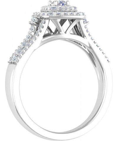 1/2 Carat Cushion Shape Halo Diamond Engagement Ring in 10K Gold - IGI Certified White Gold $189.20 Rings