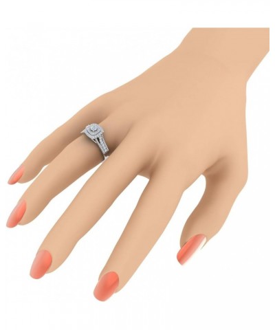 1/2 Carat Cushion Shape Halo Diamond Engagement Ring in 10K Gold - IGI Certified White Gold $189.20 Rings