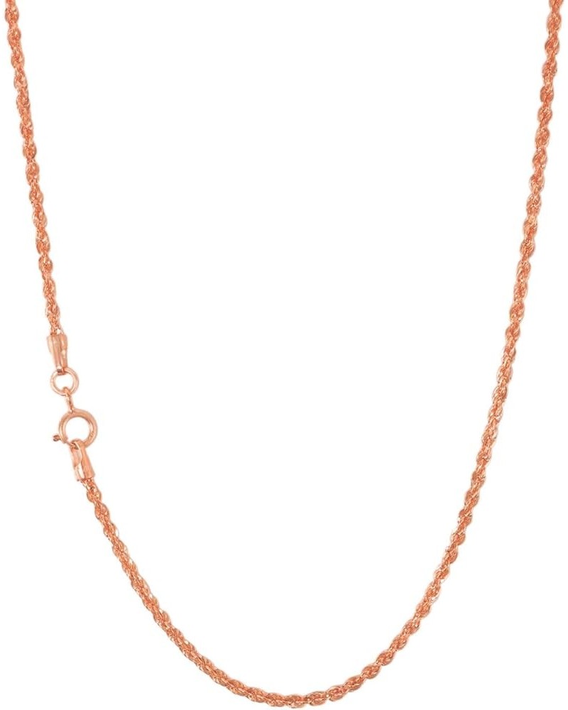 10k Rose Gold 1.5mm Rope Chain Diamond Cut Womens Dainty Pendant Necklace, 14" 16" 18" 20" 22" 24" 26 14 $53.18 Necklaces