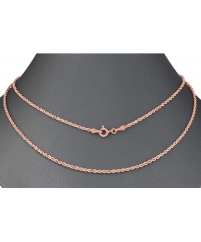 10k Rose Gold 1.5mm Rope Chain Diamond Cut Womens Dainty Pendant Necklace, 14" 16" 18" 20" 22" 24" 26 14 $53.18 Necklaces