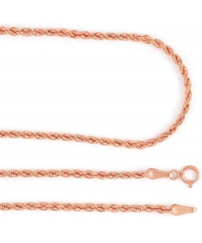 10k Rose Gold 1.5mm Rope Chain Diamond Cut Womens Dainty Pendant Necklace, 14" 16" 18" 20" 22" 24" 26 14 $53.18 Necklaces