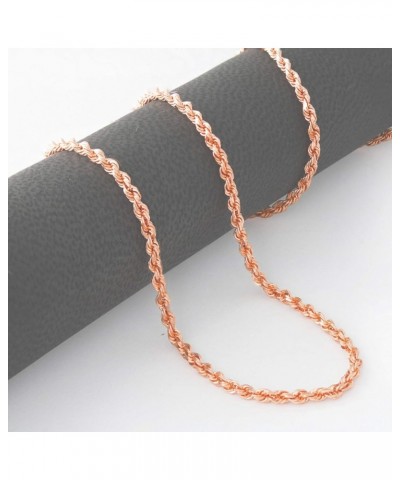 10k Rose Gold 1.5mm Rope Chain Diamond Cut Womens Dainty Pendant Necklace, 14" 16" 18" 20" 22" 24" 26 14 $53.18 Necklaces