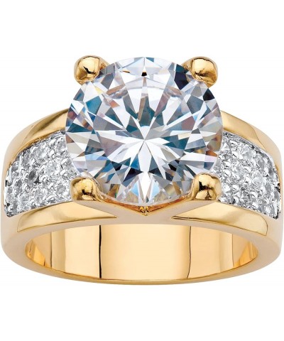 PalmBeach Jewelry Patlinum-Plated or 14K Yellow Gold Plated Round Cubic Zirconia Bridge Engagement Ring 14k Gold-Plated $24.9...