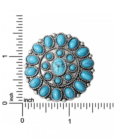 Womens Turquoise Stone Ring Size 8 - Oxidized Silver-Tone Statement Ring with Turquoise Stones $10.09 Rings