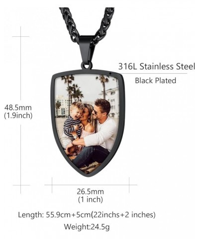 Picture Necklace Personalized Custom Dog Tag/Disc/Heart Pendant Picture Jewelry Engraved Memory Chain with Photo Name Customi...