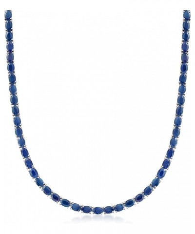 40.00 ct. t.w. Gemstone Tennis Necklace in Sterling Silver Sapphire 20.0 Inches $420.20 Necklaces