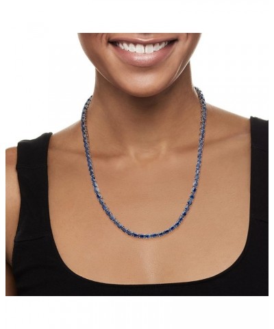 40.00 ct. t.w. Gemstone Tennis Necklace in Sterling Silver Sapphire 20.0 Inches $420.20 Necklaces