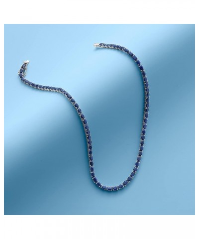 40.00 ct. t.w. Gemstone Tennis Necklace in Sterling Silver Sapphire 20.0 Inches $420.20 Necklaces