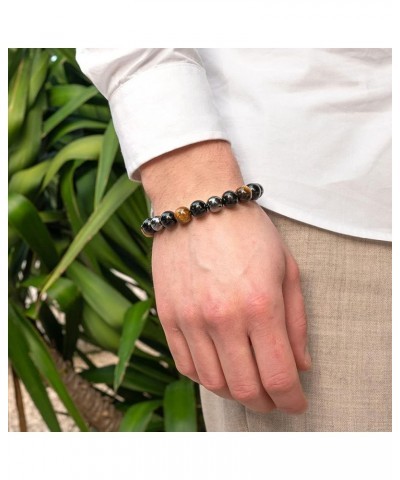 BRACELET TRIPLE PROTECTION NATURAL STONES | Free EBOOK | Handmade | Natural Stone Bracelet | Tiger Eye - Black Obsidian - Hem...