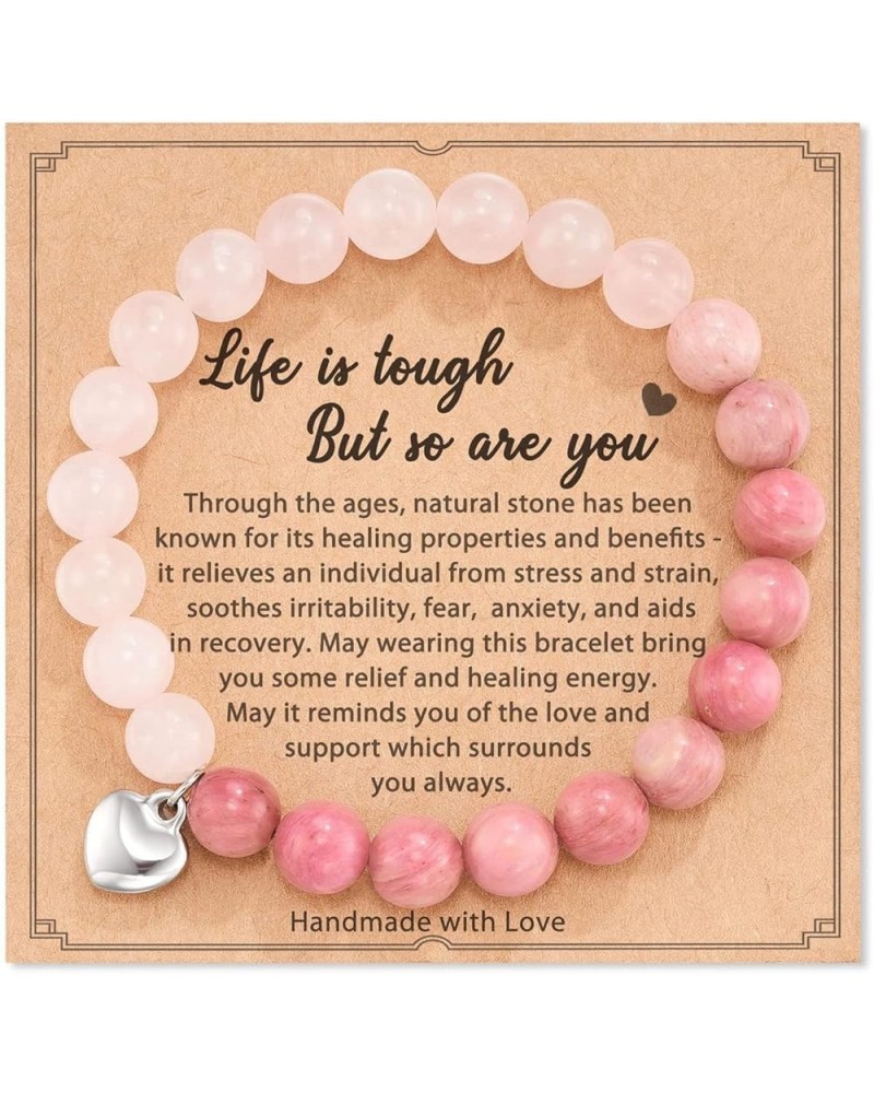 Get Well Soon Gifts Anti-Anxiety Bracelets for Women Natural Stone Bracelets for Relaxation Healing Crystal Bracelets Yoga Br...