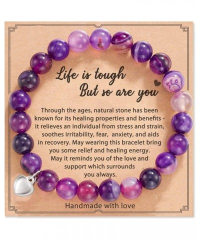 Get Well Soon Gifts Anti-Anxiety Bracelets for Women Natural Stone Bracelets for Relaxation Healing Crystal Bracelets Yoga Br...