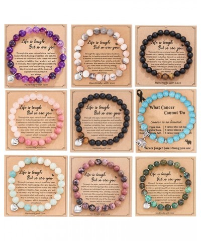 Get Well Soon Gifts Anti-Anxiety Bracelets for Women Natural Stone Bracelets for Relaxation Healing Crystal Bracelets Yoga Br...