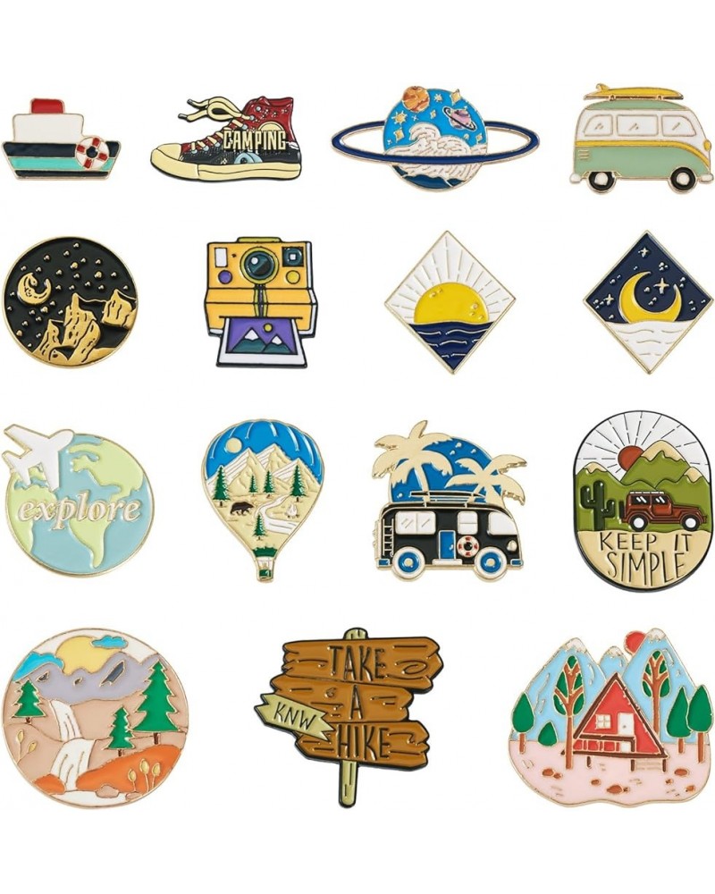 Pandahall Various Theme Alloy Enamel Brooches Lapel Brooch Enamel Pin Set 0Outdoors Themed 2 $9.11 Brooches & Pins