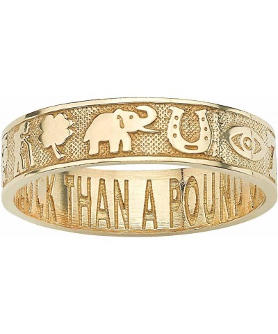 PalmBeach 10K Yellow Gold Lucky Symbols Ring (4.5mm) Sizes 6-10 $109.80 Rings