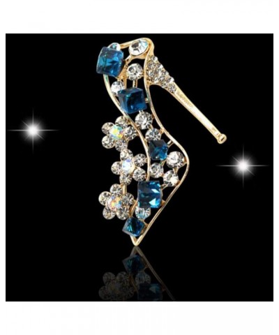 Brooch Pin, Vintage Women Rhinestone Inlaid High Heels Brooch Pin Breastpin Scarf Shawl Clip - Blue $5.39 Brooches & Pins