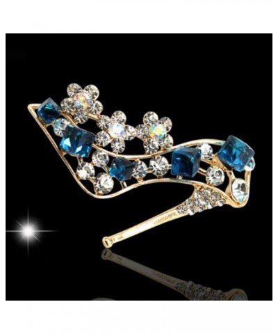 Brooch Pin, Vintage Women Rhinestone Inlaid High Heels Brooch Pin Breastpin Scarf Shawl Clip - Blue $5.39 Brooches & Pins