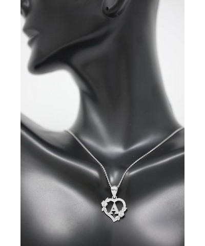 Sterling Silver Initial Heart Pendant for Women 18.0 Inches K $24.18 Necklaces