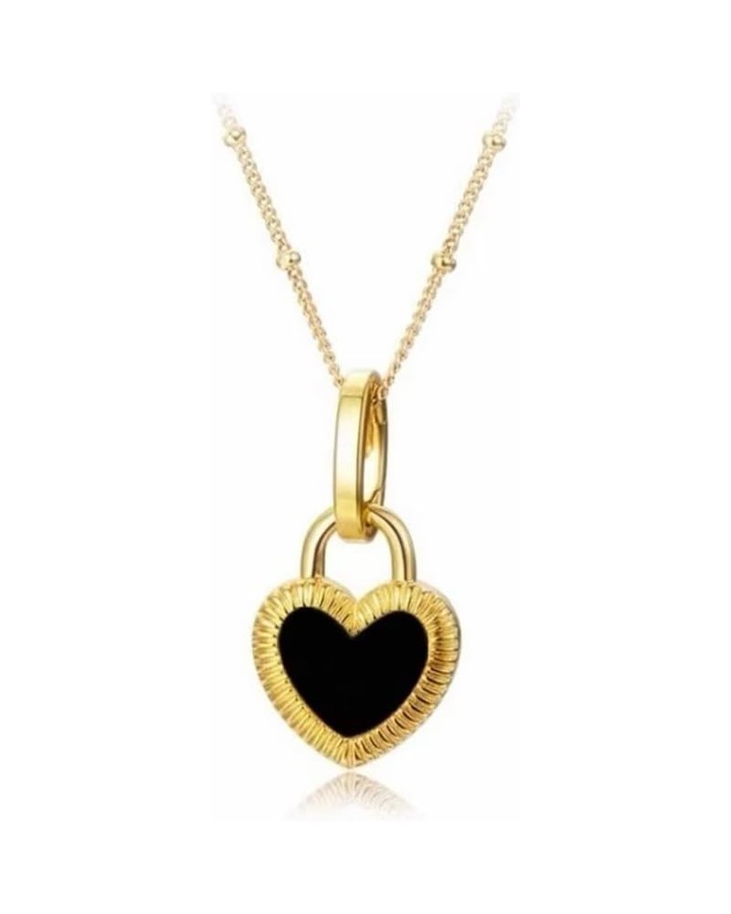 French Heart enamel, agate gold Double thick gold plating Necklace • Pendant!Fashion Jewelry。Valentine's Day Gifts Necklaces ...