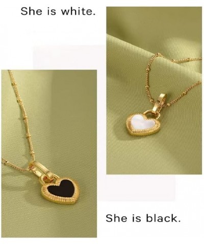 French Heart enamel, agate gold Double thick gold plating Necklace • Pendant!Fashion Jewelry。Valentine's Day Gifts Necklaces ...