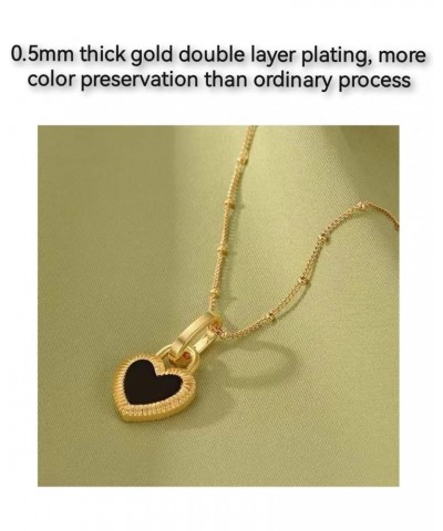 French Heart enamel, agate gold Double thick gold plating Necklace • Pendant!Fashion Jewelry。Valentine's Day Gifts Necklaces ...