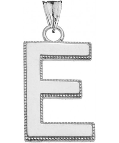 Elegant Sterling Silver Personalized Milgrain Initial A-Z Charm Pendant in Satin Finish E $9.53 Necklaces